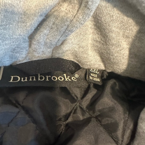 Men's XXL Dunbrooke Workwear Canvas Navy hooded jacket. New England Patriots. - Picture 7 of 15